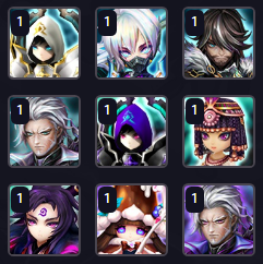 9× LD5 (Nephthys, Artamiel, Fermion, Dark Geralt, Lars, Dark Pure Vanilla Cookie, Ian, Veronica, Mookwol)
